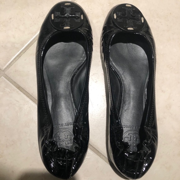 Tory Burch Black Patent Leather Ballet Flats, s6 - Picture 6 of 7